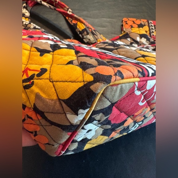 Vera Bradley Bittersweet Floral Houndstooth Mandy Shoulder Bag Purse + Wallet - Picture 2 of 16